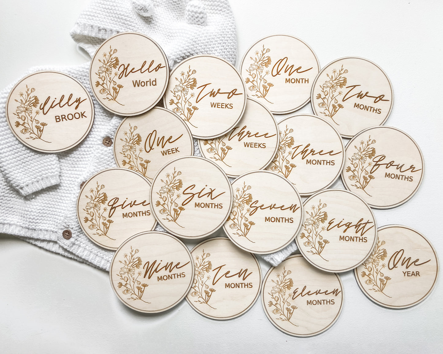 Baby Girl Wildflower Monthly Milestones Markers