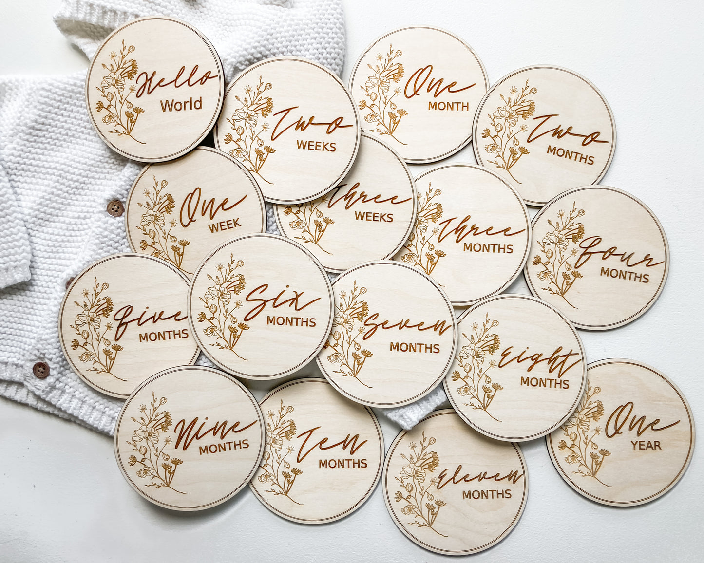 Baby Girl Wildflower Monthly Milestones Markers