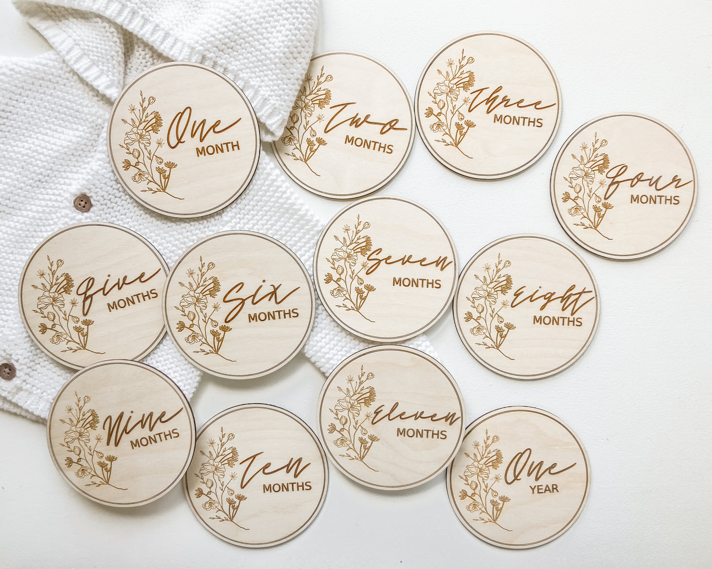 Baby Girl Wildflower Monthly Milestones Markers