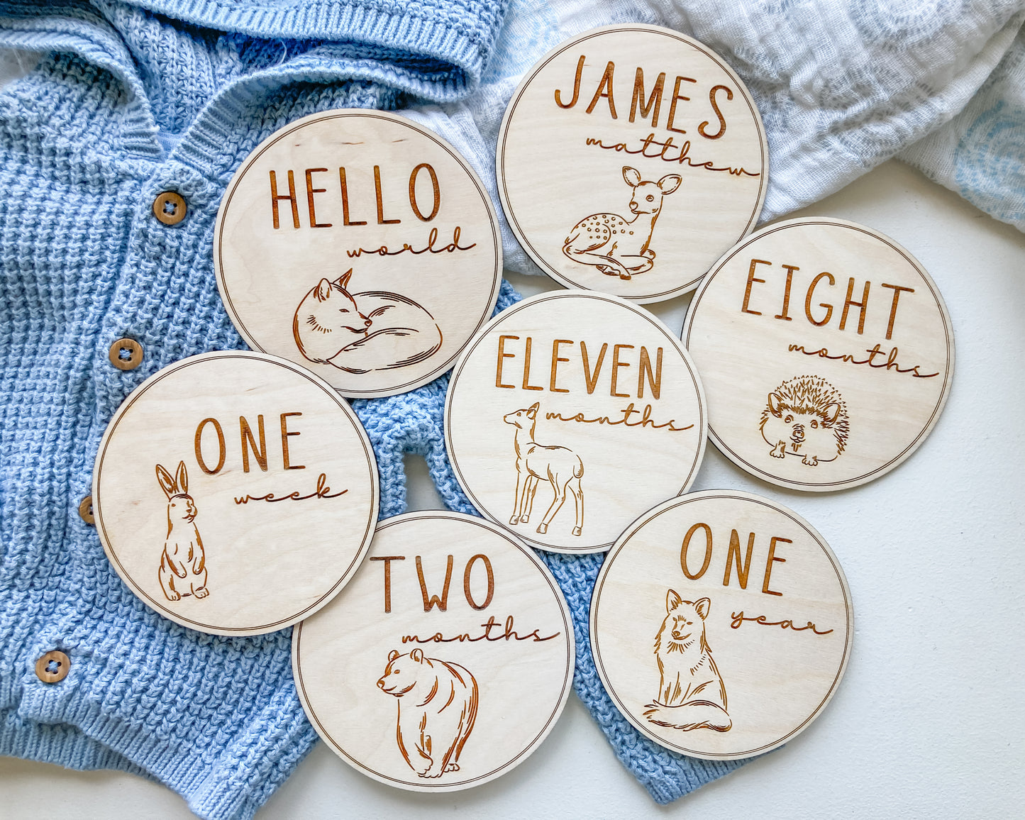 Woodland Animals Baby Milestones Markers