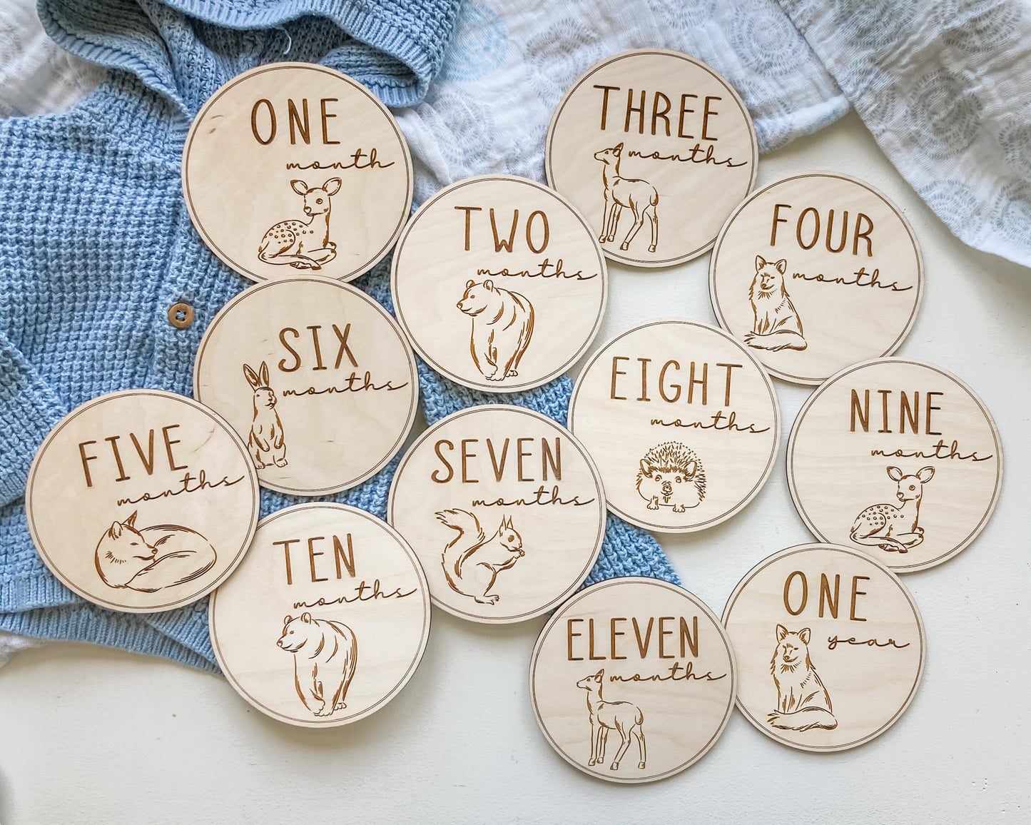 Woodland Animals Baby Milestones Markers